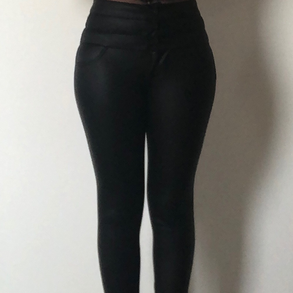 Black Leather high-waisted pants